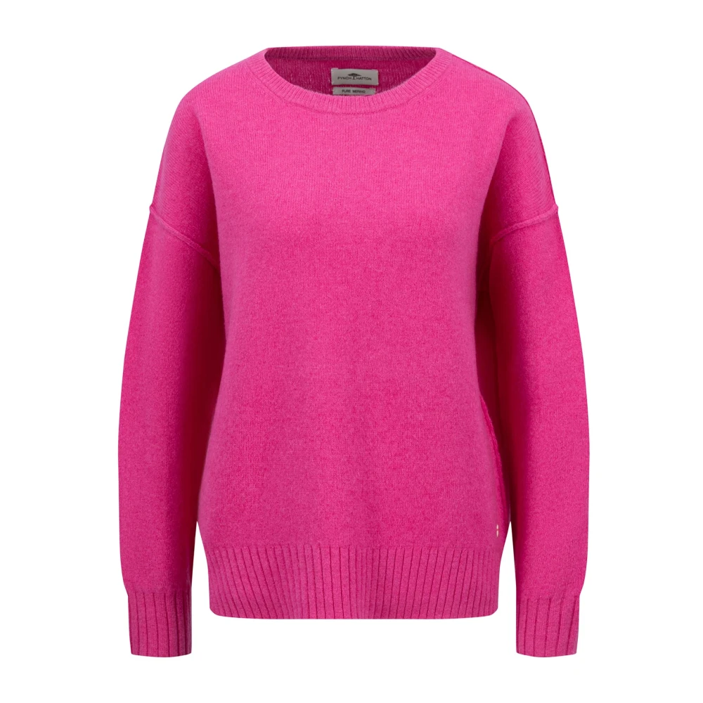 FYNCH-HATTON Merinowol O-Neck Pullover Pink Dames