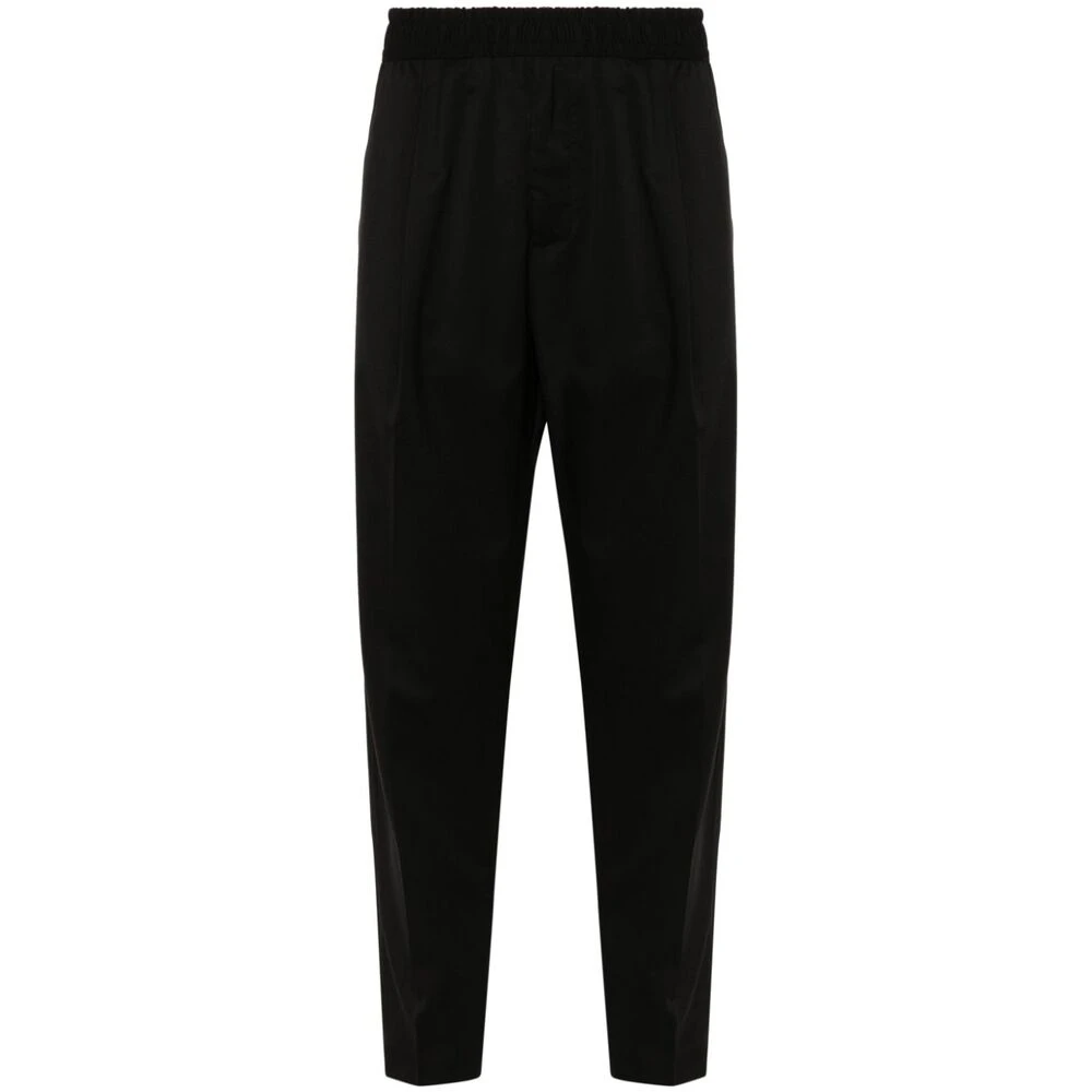 Briglia Zwarte Wolmix Tapered Leg Broek Black Heren