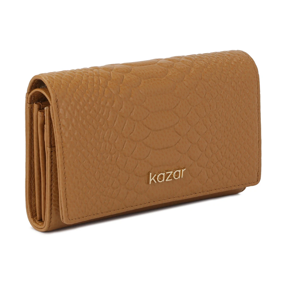 Kazar Leren portemonnee met een exotisch patroon Brown Dames