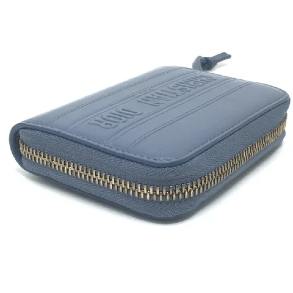 Dior Vintage Pre-owned Leather wallets Blue Dames