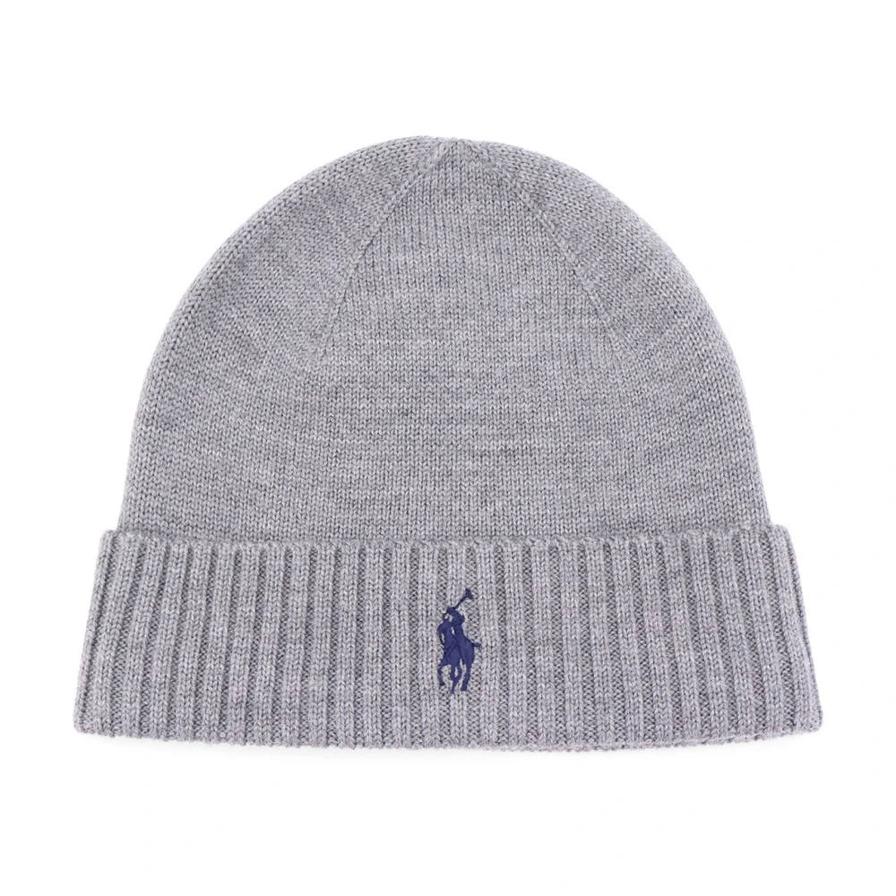 Polo Ralph Lauren Geborduurde wollen muts met voorvouw Gray Heren
