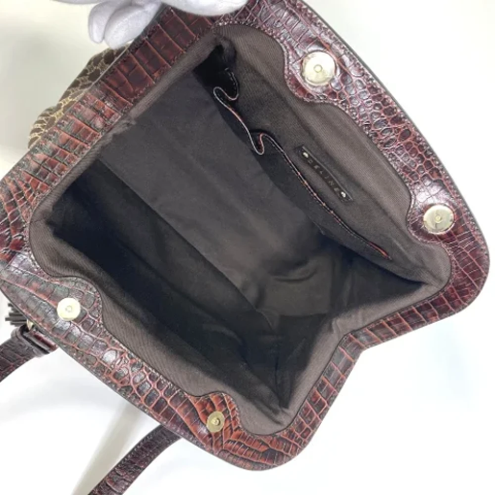 Celine Vintage Pre-owned Fabric shoulder-bags Brown Dames