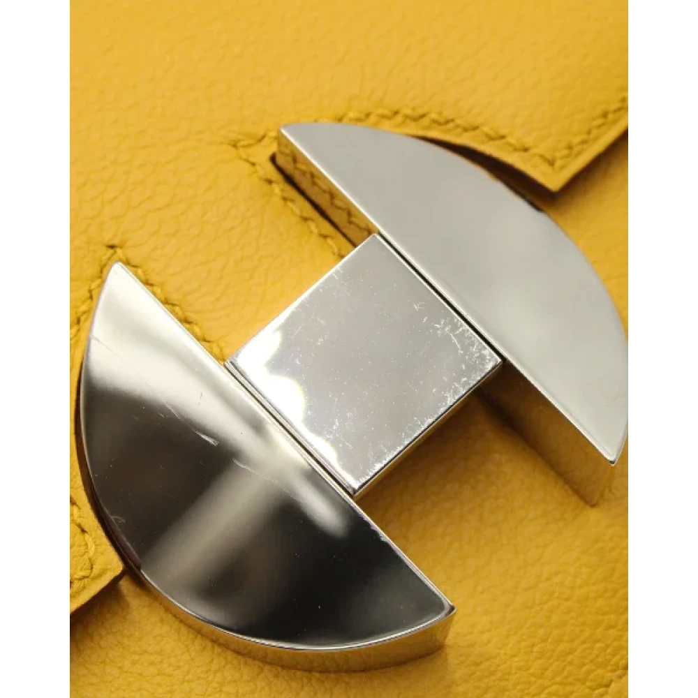 Hermès Vintage Pre-owned Leather crossbody-bags Yellow Dames