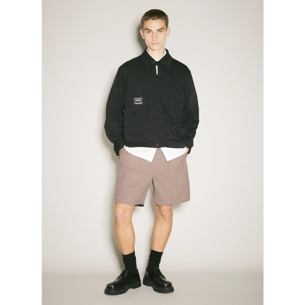 Undercover Logo Patch Twill Overshirt Black Heren