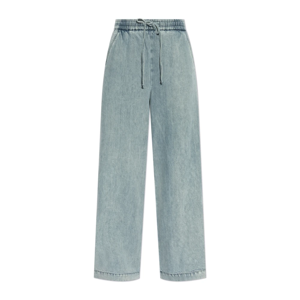 Gestuz Hoge Taille Wijde Pijp Broek Lichtblauw Blue Dames