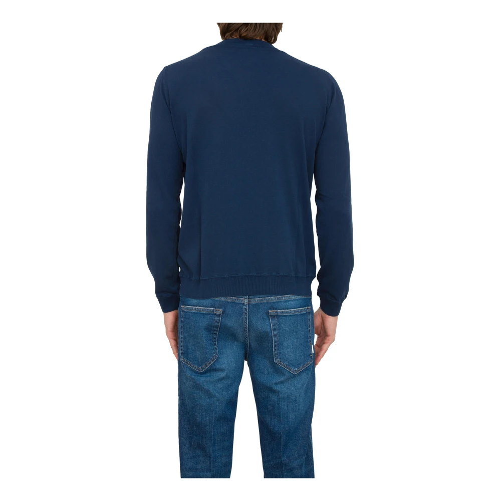 Eleventy Blauwe Ronde Hals Trui Blue Heren