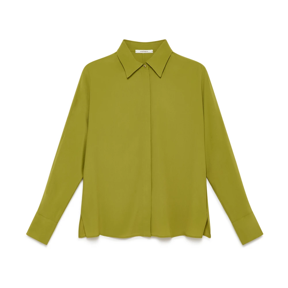 Maliparmi Fluid Crepe Blouse Green Dames