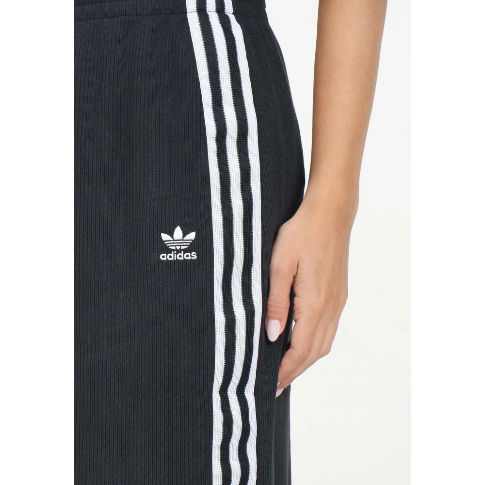 adidas Originals Zwarte Gebreide Midi Rok Black Dames