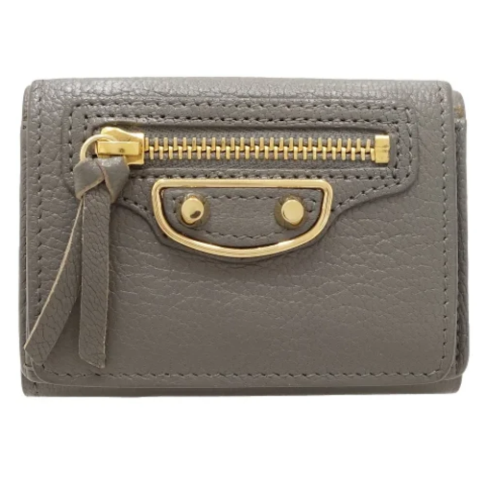 Balenciaga Vintage Pre-owned Leather wallets Gray Dames