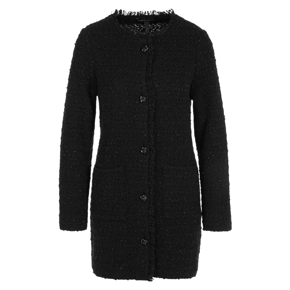Marc Cain Bouclé Gebreide Vest Black Dames