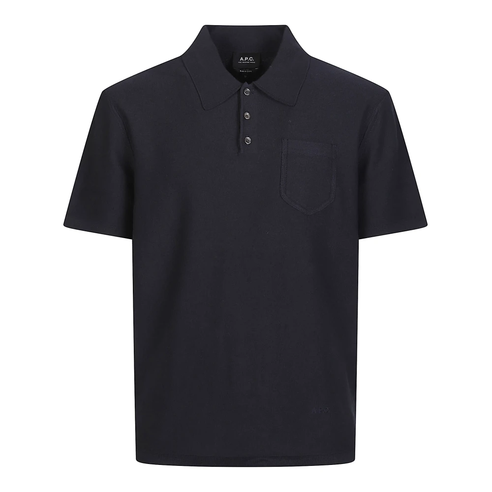 A.p.c. Men's Blue Polo Shirts, S, Eliot Polo