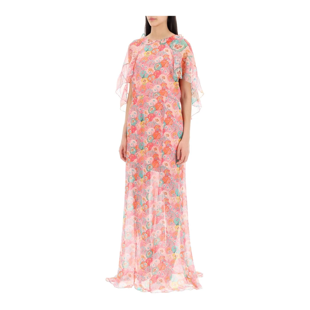 Saloni Natalia Zijden Georgette Maxi Jurk Multicolor Dames