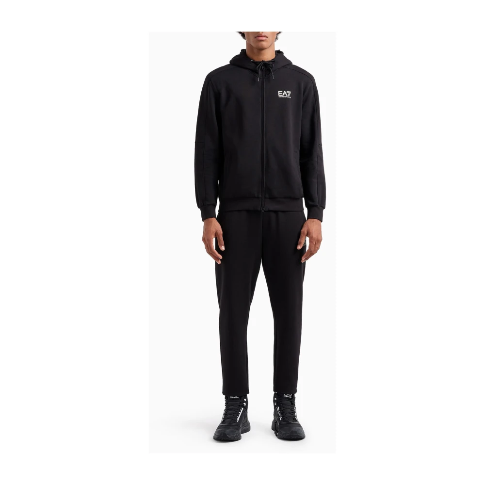 Emporio Armani EA7 Sportief Zwart Hoodie Jogger Set Black Heren