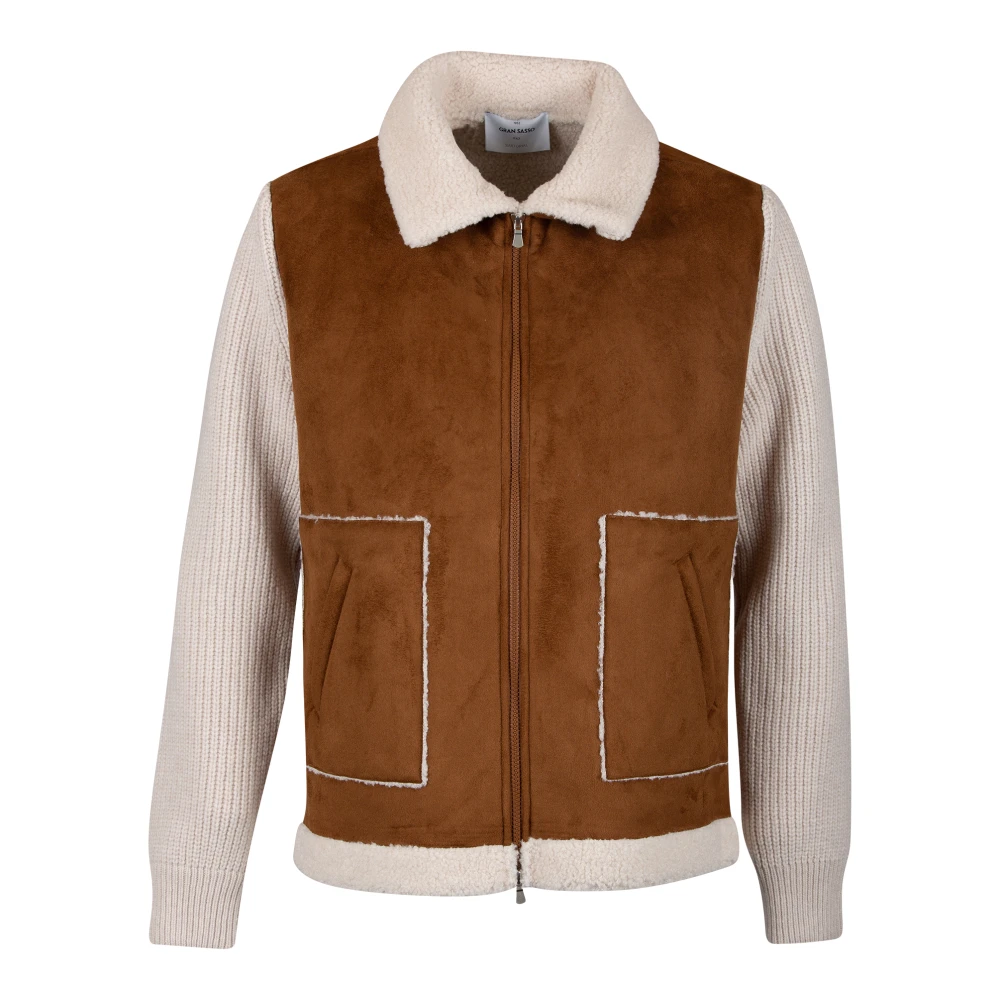 Gran Sasso Kameel Wollen Jas Eco-Bont Inzet Brown Heren