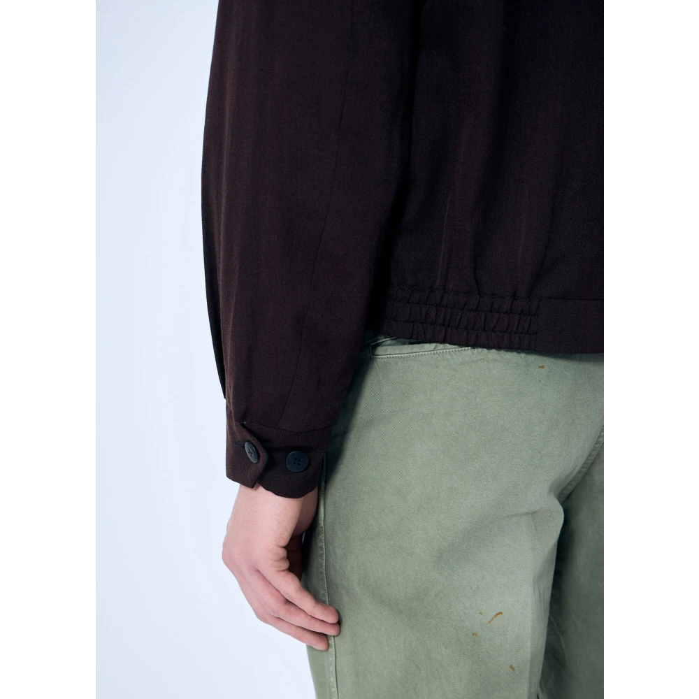 visvim Geborduurd wol-linnen jack Brown Heren