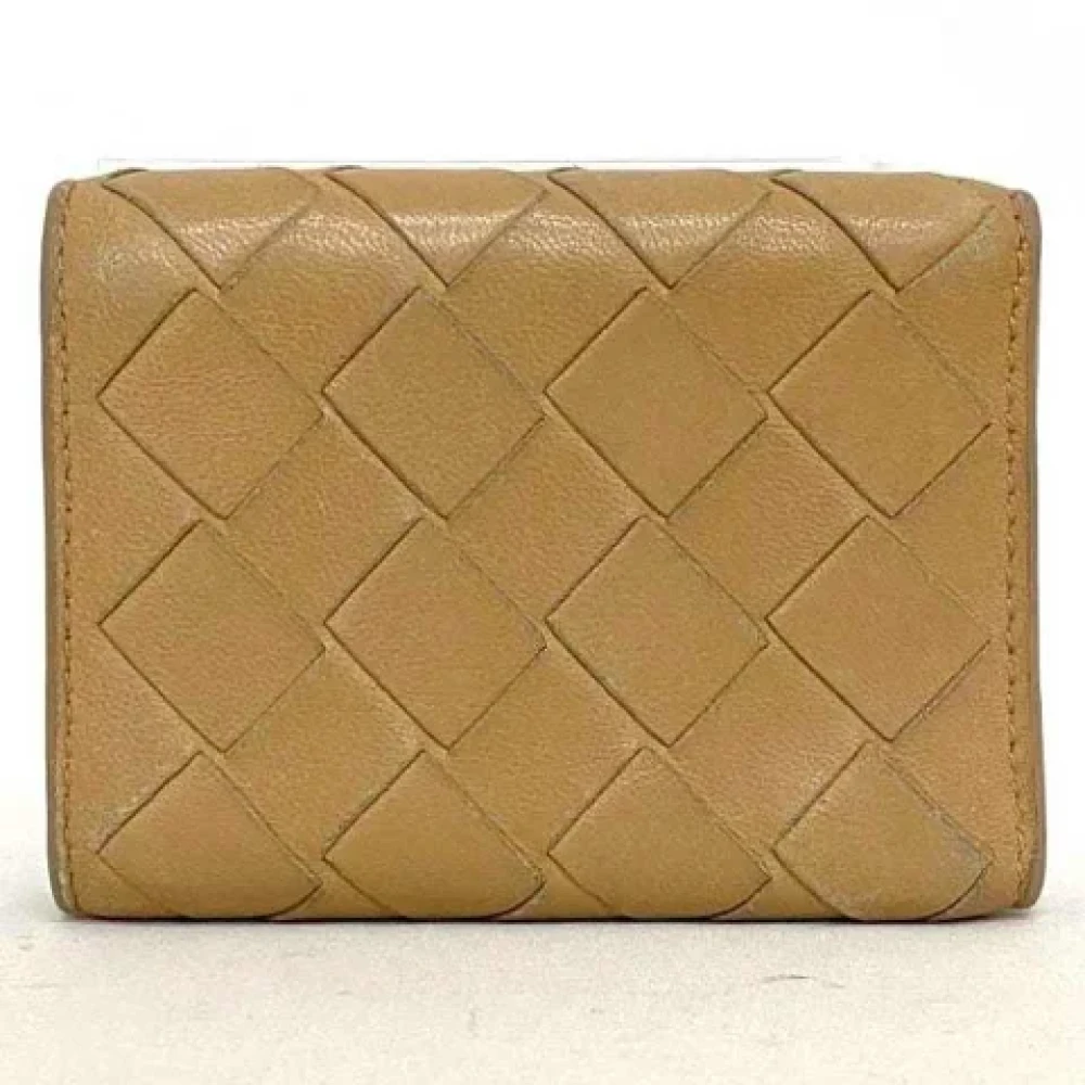 Bottega Veneta Vintage Pre-owned Leather wallets Beige Dames