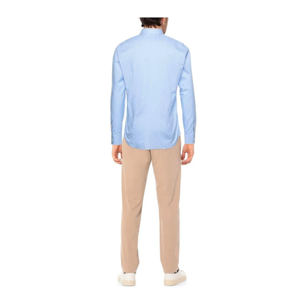 Aquascutum Geborduurd Logo Katoenen Shirt Blue Heren