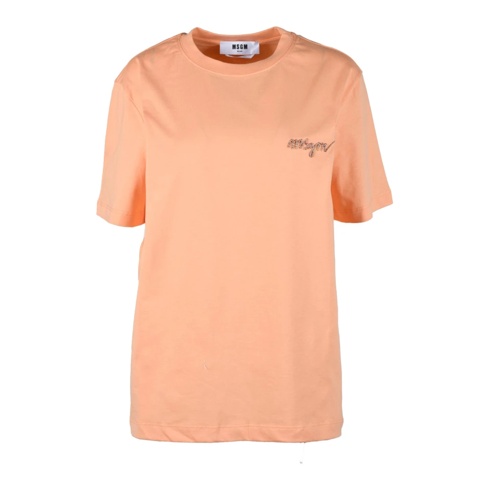 Msgm Katoenen T-shirt met Unieke Stijl Pink Dames
