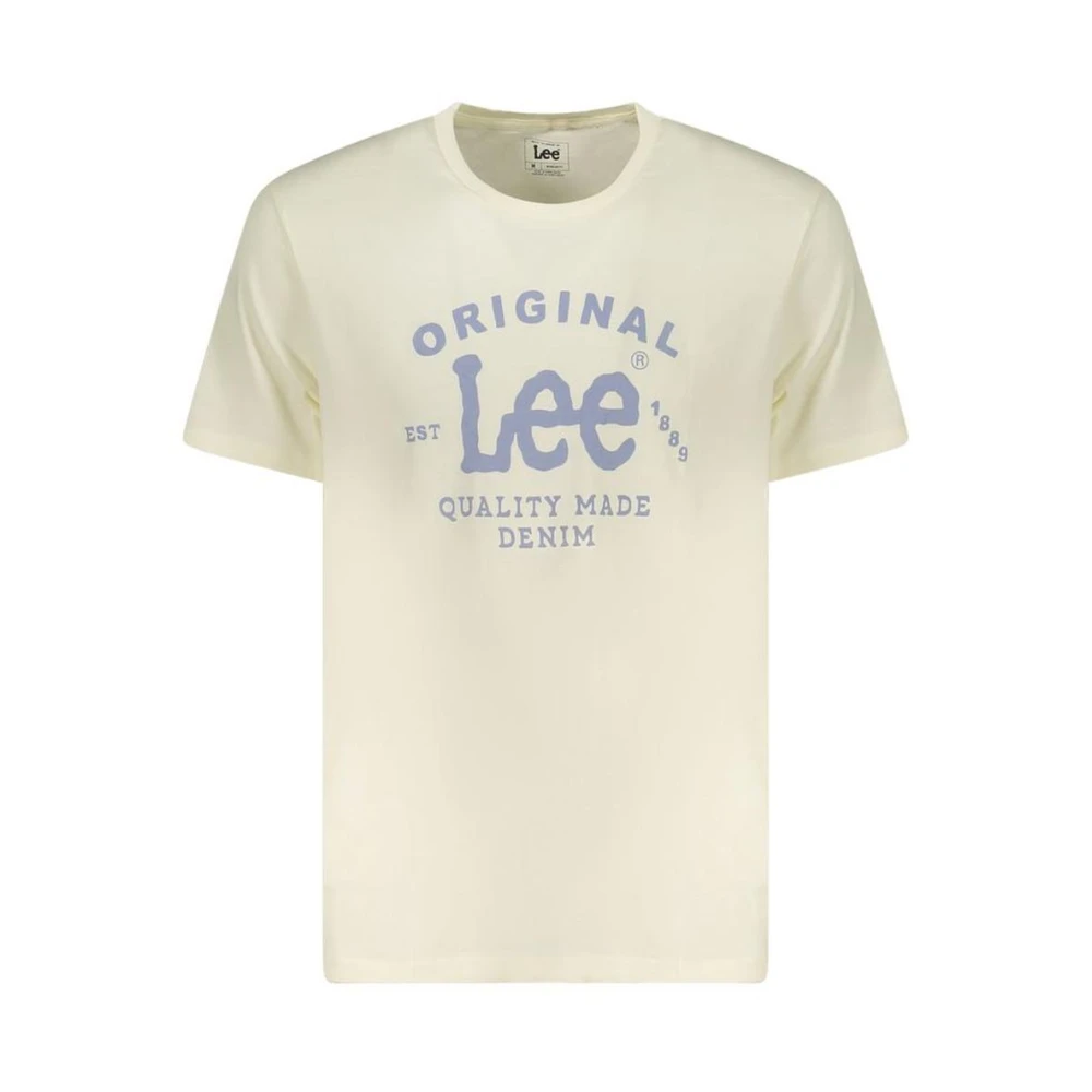Lee Uomo Beige T-Shirt Classica Moderna A Manica Corta