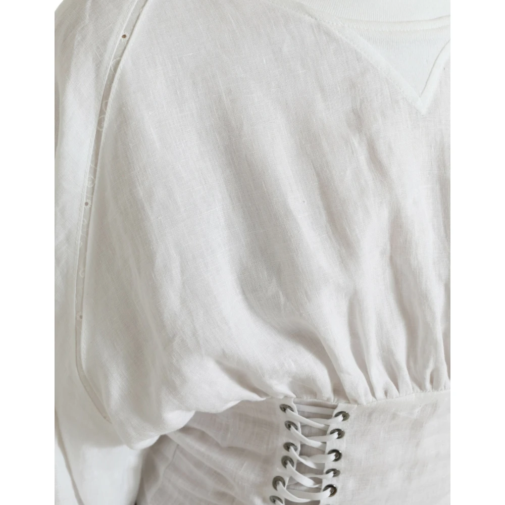 Dolce & Gabbana Wit Kant-Up Korset Top White Dames