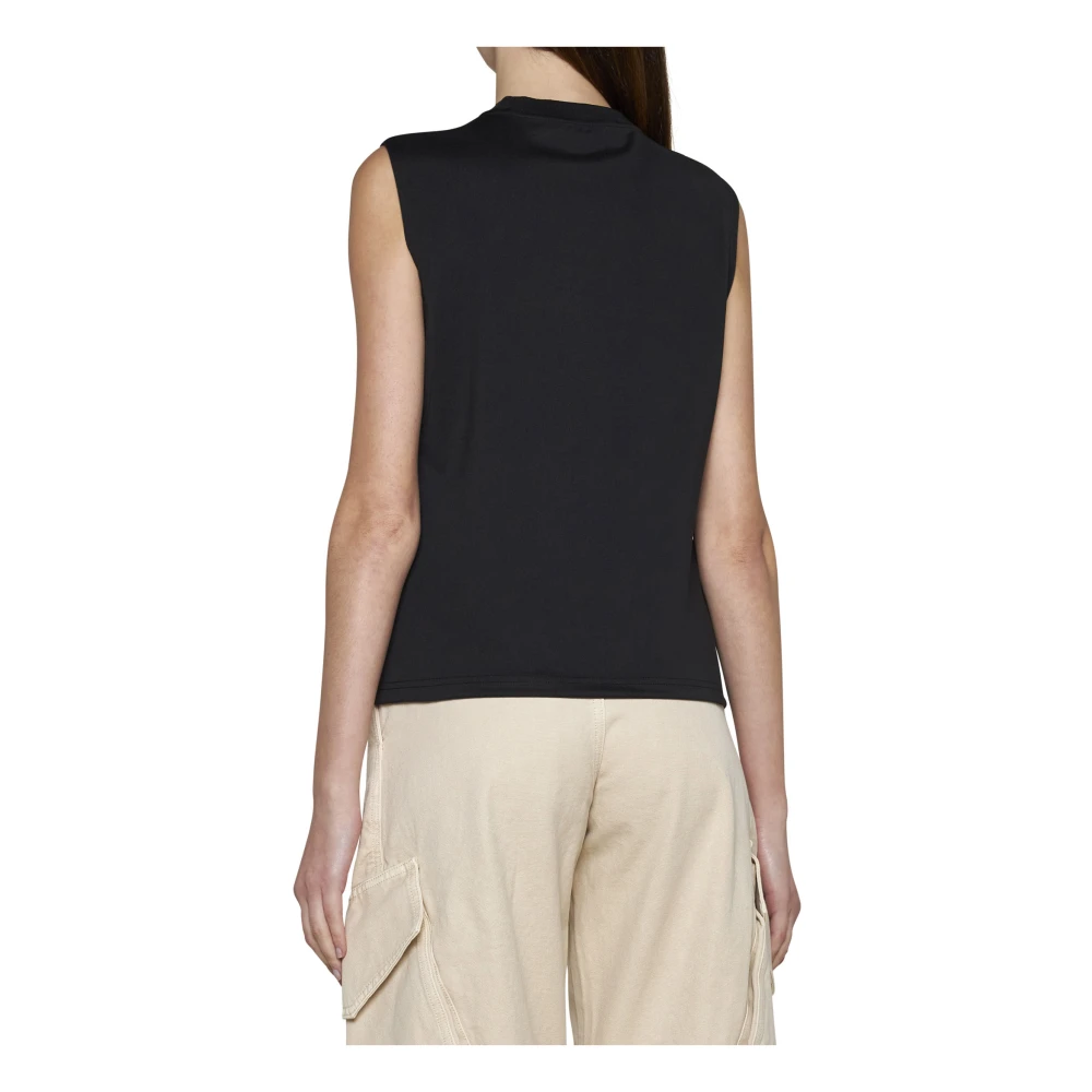 JW Anderson Zwarte Mouwloze Top met Geborduurd Logo Black Dames