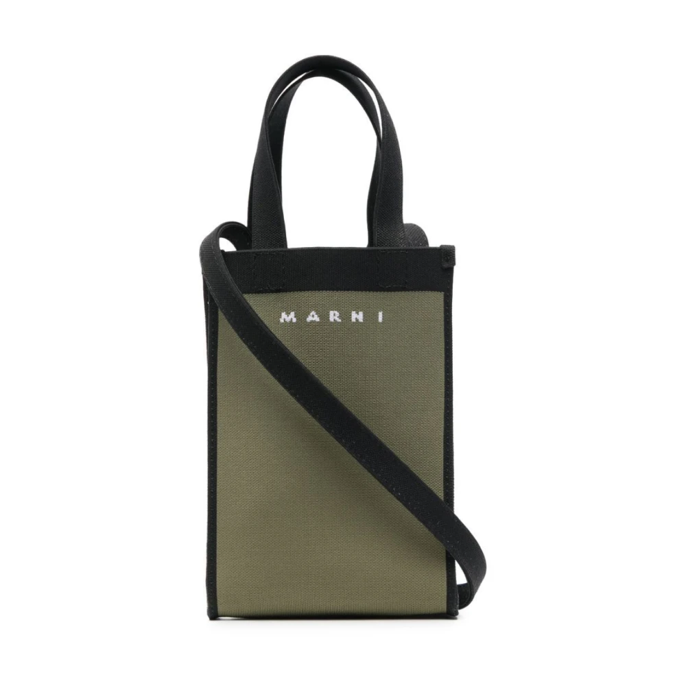 Marni Men's Green Knit Crossbody Tote Bag - Handbags - One Size - Bags