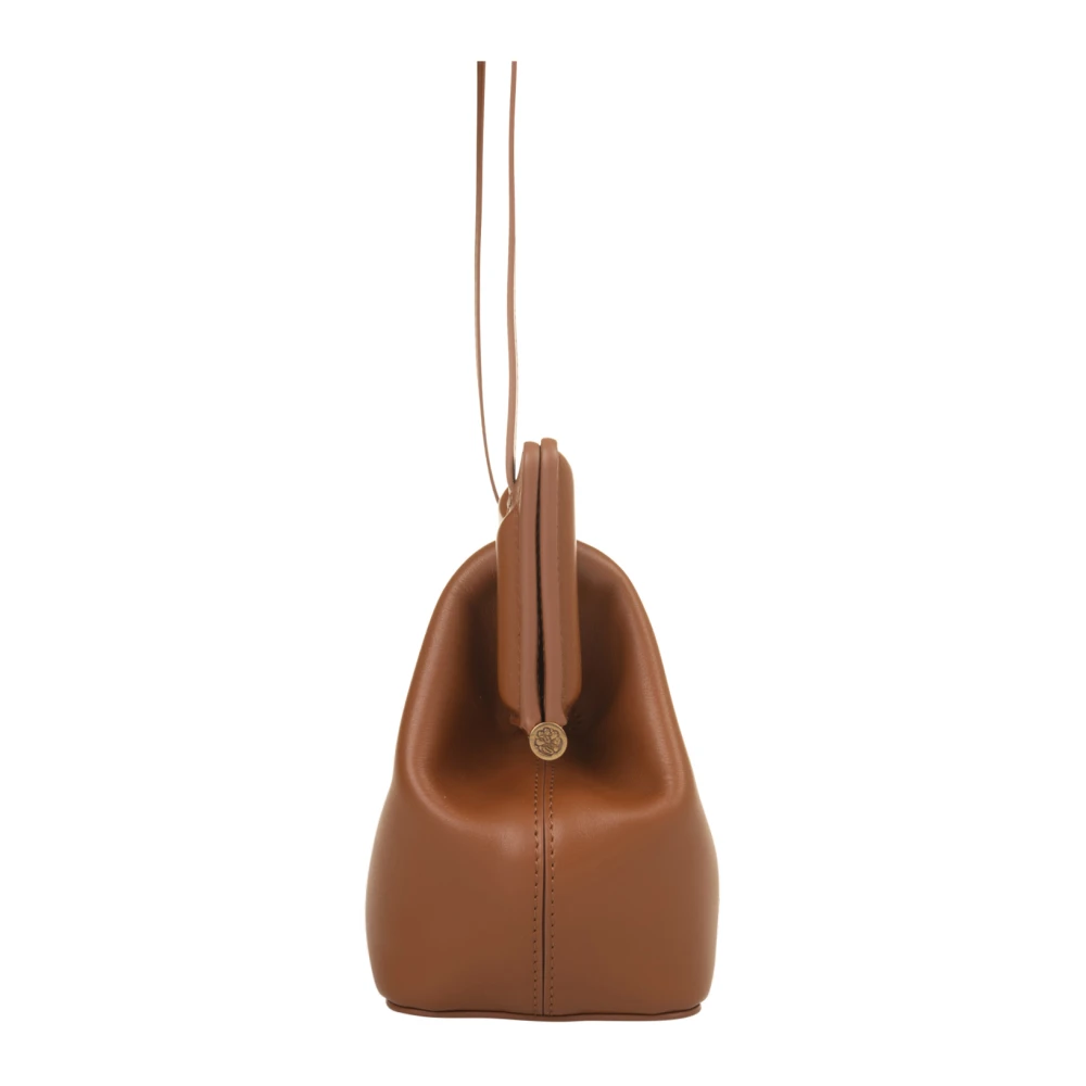 alexander mcqueen Karamel Leren Peak Mini Tas Brown Dames