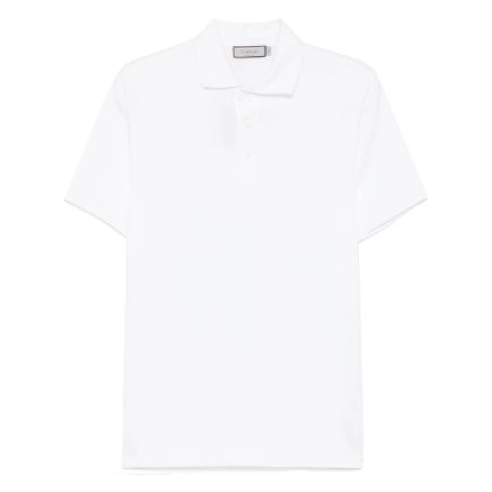 Canali Wit Polo T-shirt Korte Mouwen White Heren