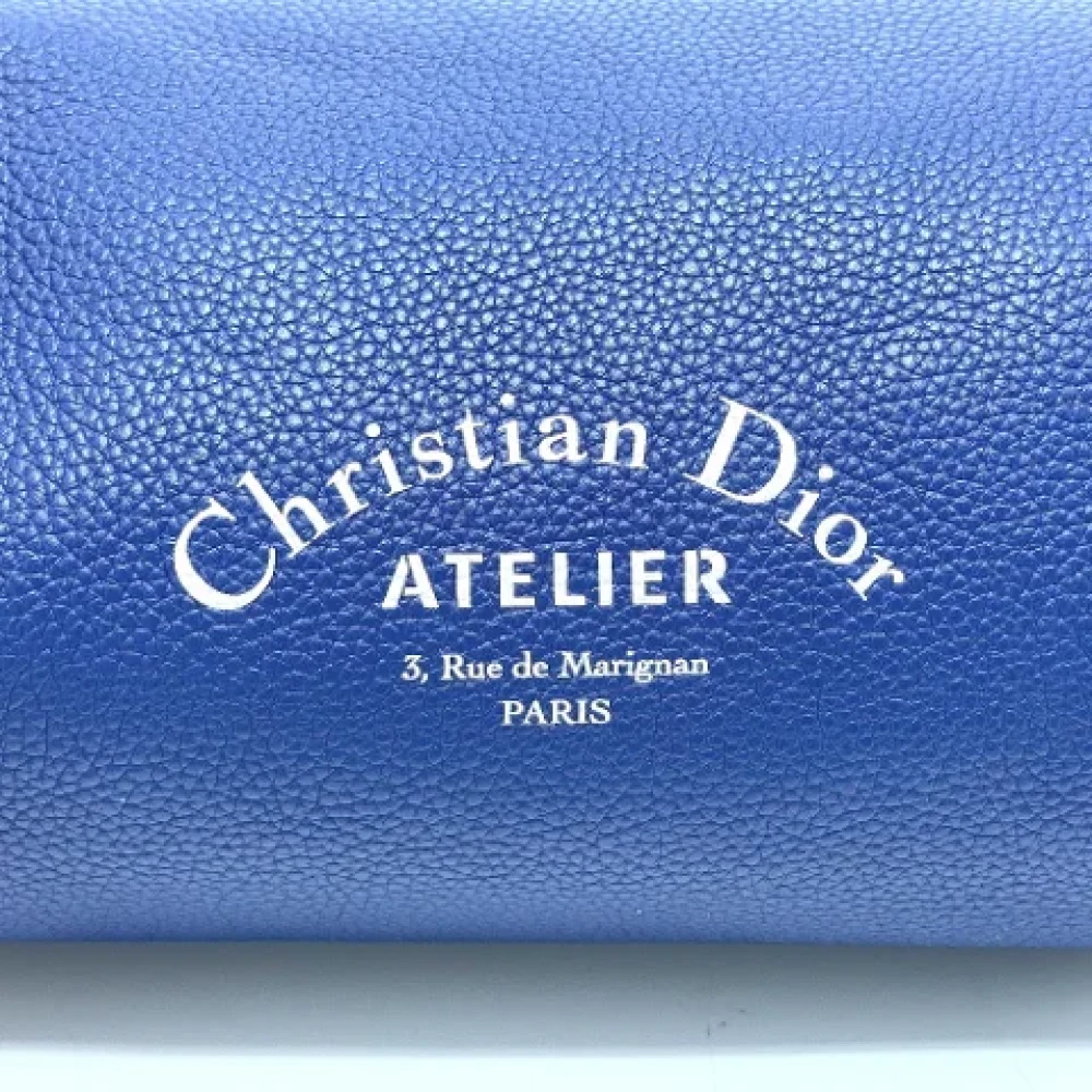 Dior Vintage Pre-owned Leather dior-bags Blue Dames