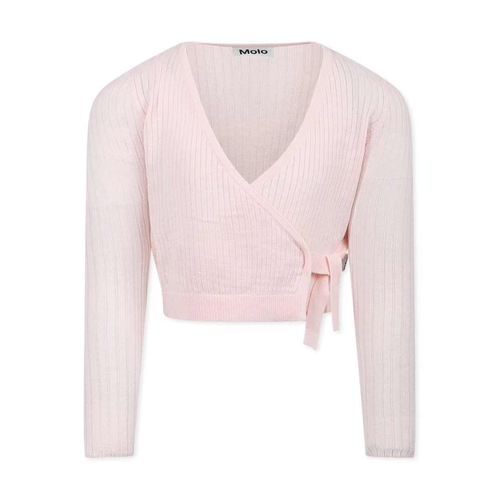 Molo Rosa V-ringad Cardigan med Sidoband Pink, Flicka