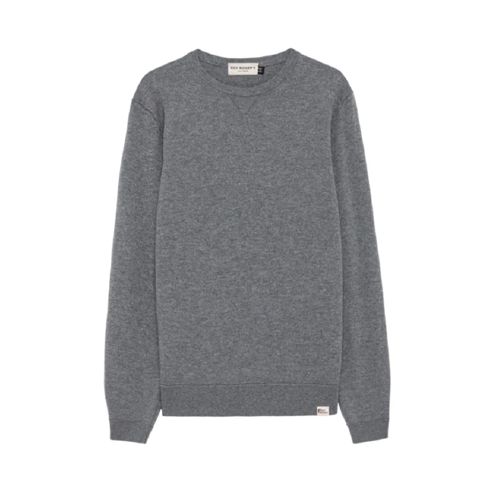 Roy Roger's Grijze Wol Kasjmier Pullover Sweatshirt Gray Heren