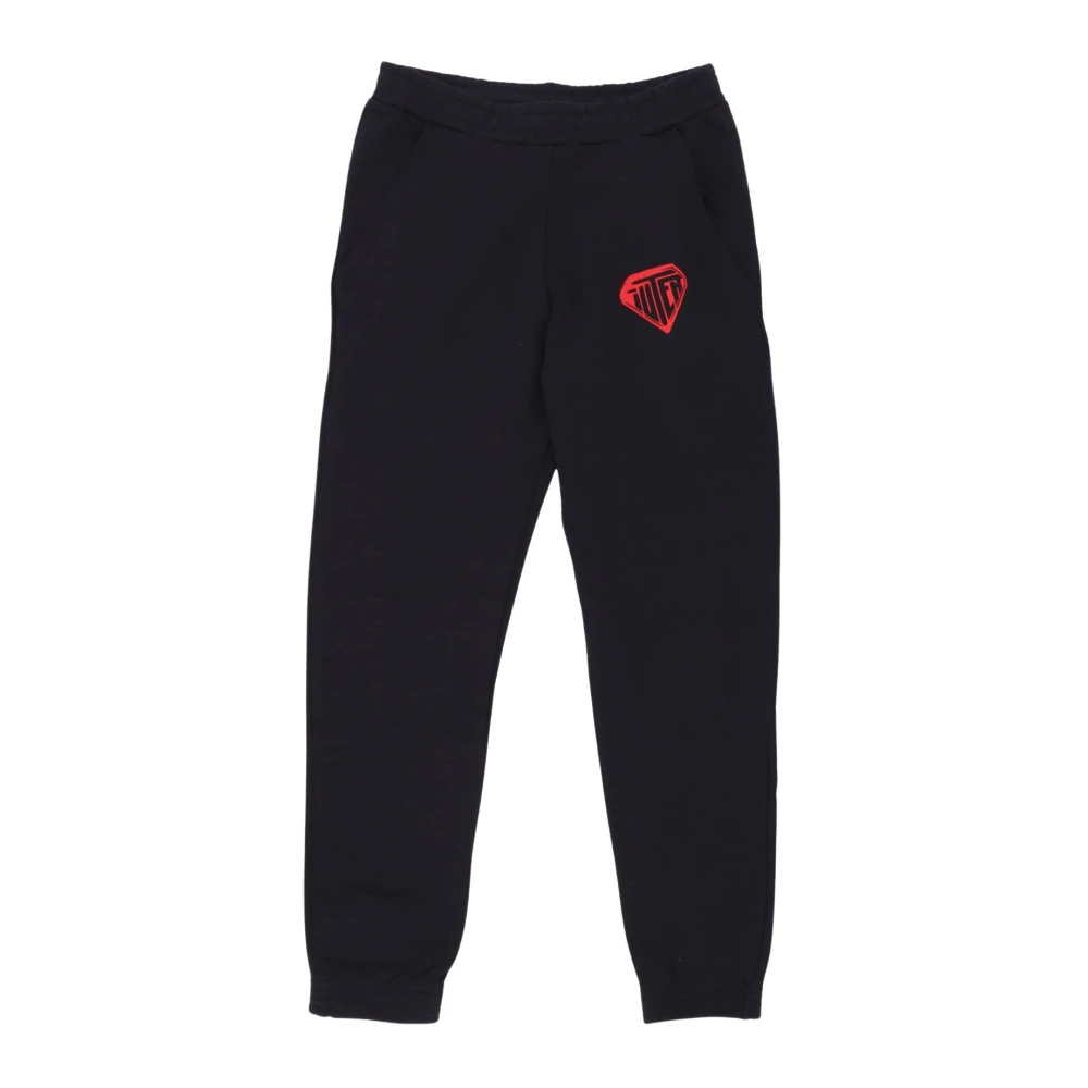 Iuter Zwarte Fleece Sweatpants met Elastische Taille Black Heren