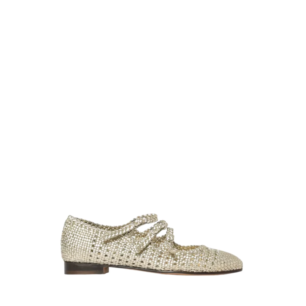 Carel Paris Silver Calf Leather Bos Taurus Ballet Flats - EU39/US9 - Image 2