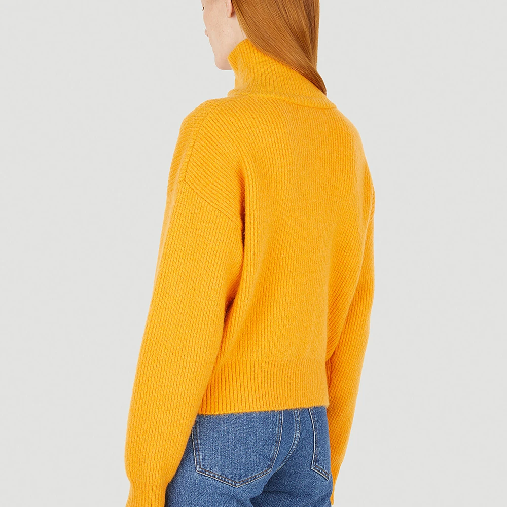 Wynn Hamlyn Gebreide Trui met Trechterhals Orange Dames