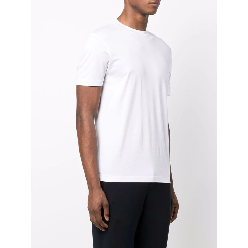 Emporio Armani Wit Logo-Patch T-shirt Korte Mouw White Heren