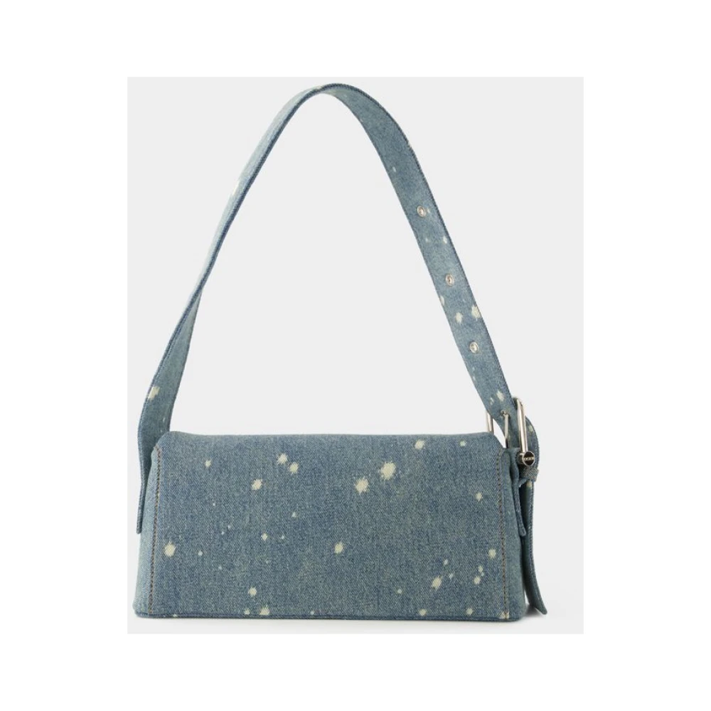 Osoi Blauwe Katoenen Schoudertas met Verstelbare Band Blue Dames