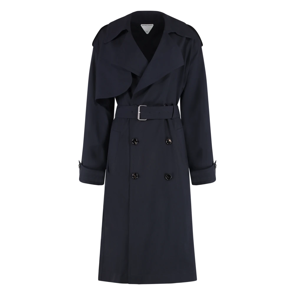 Bottega Veneta Women's Blue Fine Wool Trench Coat - Trench Coats - Xs - Coats