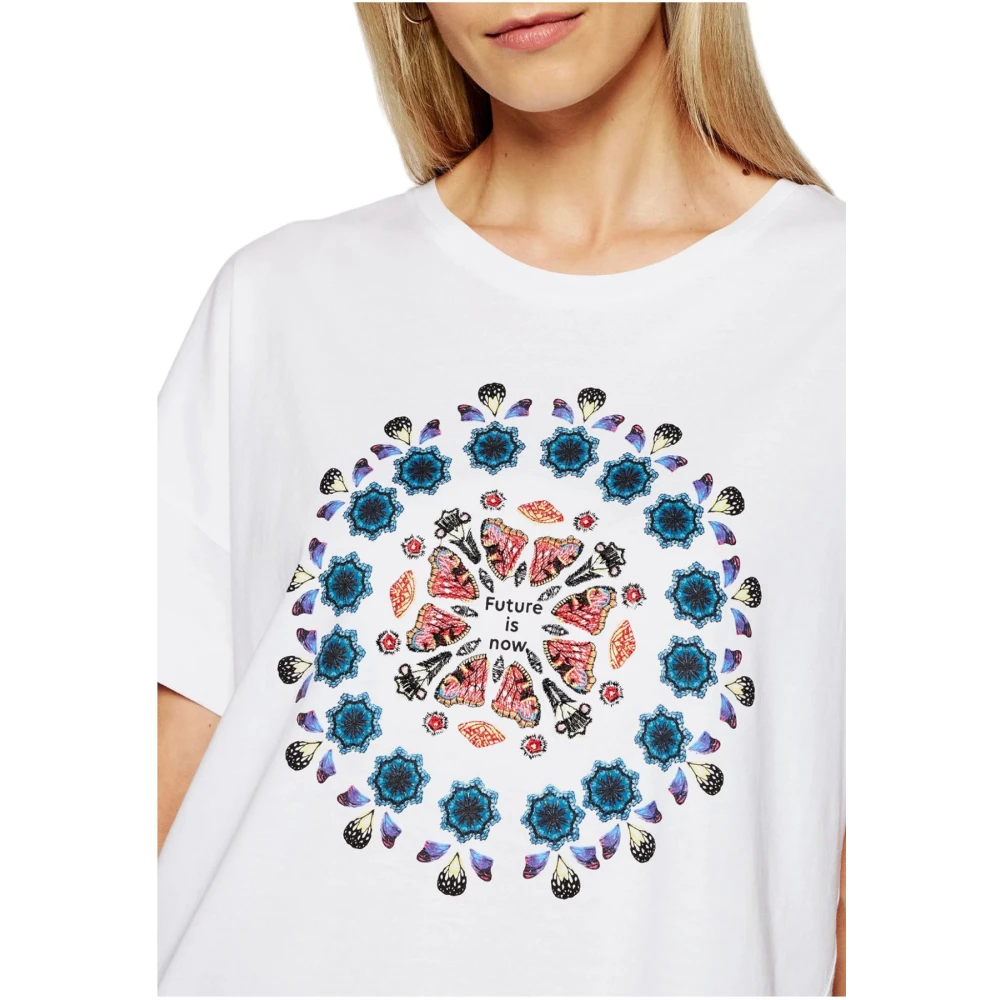 Desigual Korte Mouw T-shirt White Dames