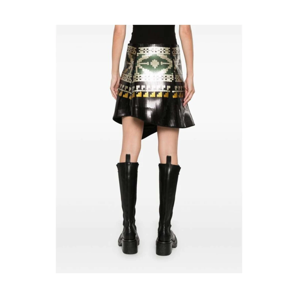 Sacai Pailletversierde Asymmetrische Rok Multicolor Dames