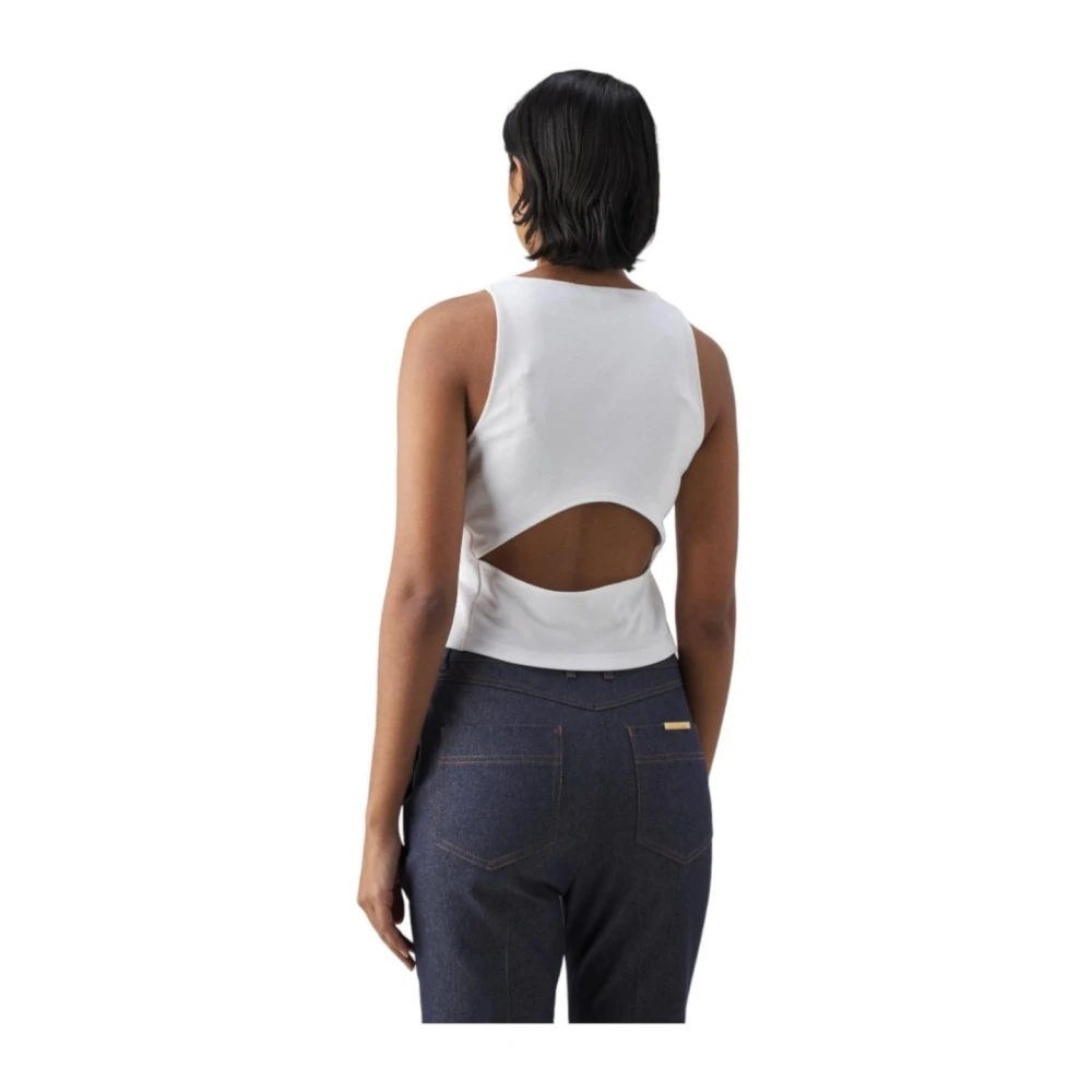 Calvin Klein Retro Moderne Mouwloze Shirt White Dames