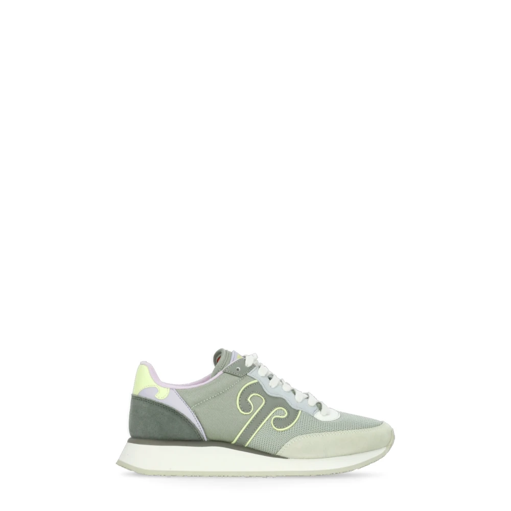 Wushu Ruyi Groene leren sneakers met Ruyi-logo Dames Schoenen