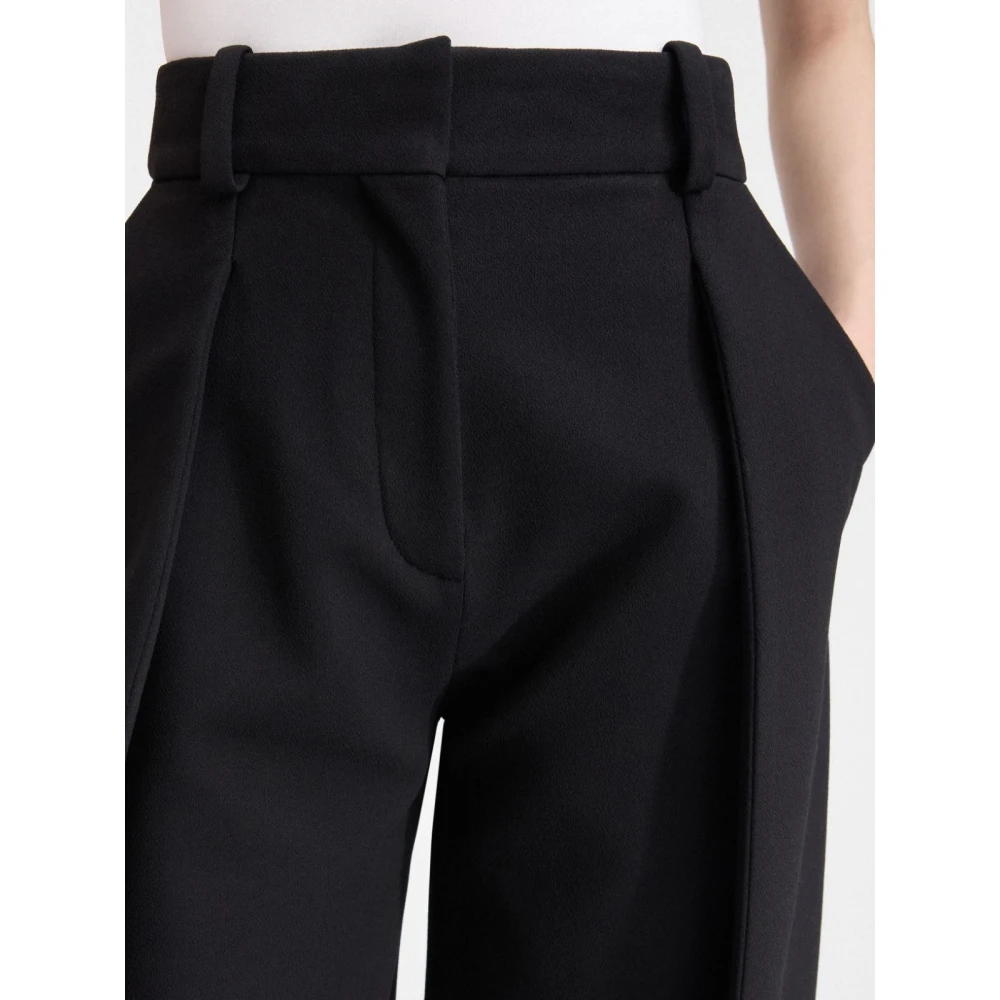 Jacquemus Hoge taille wijde pijpen broek met unieke details Black Dames