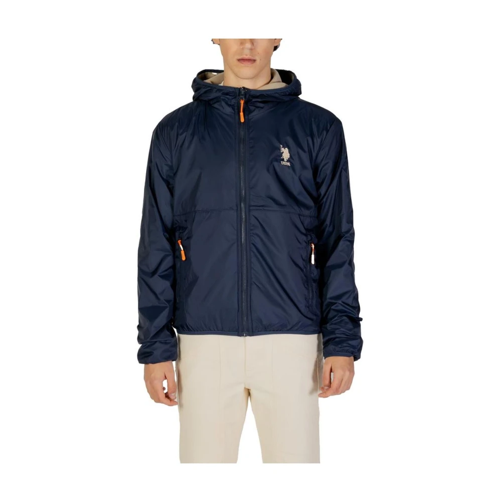 U.s. Polo Assn. Men's Blue Hooded Winter Jacket