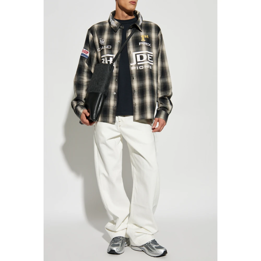 Rhude Geruit Overhemd Gray Heren