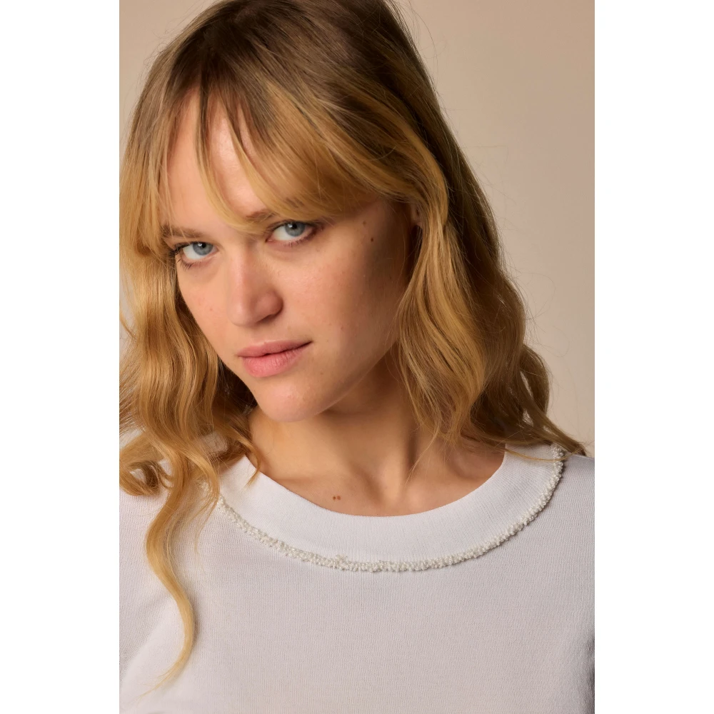 Kocca Stijlvolle Ronde Hals Gebreide Kleding White Dames