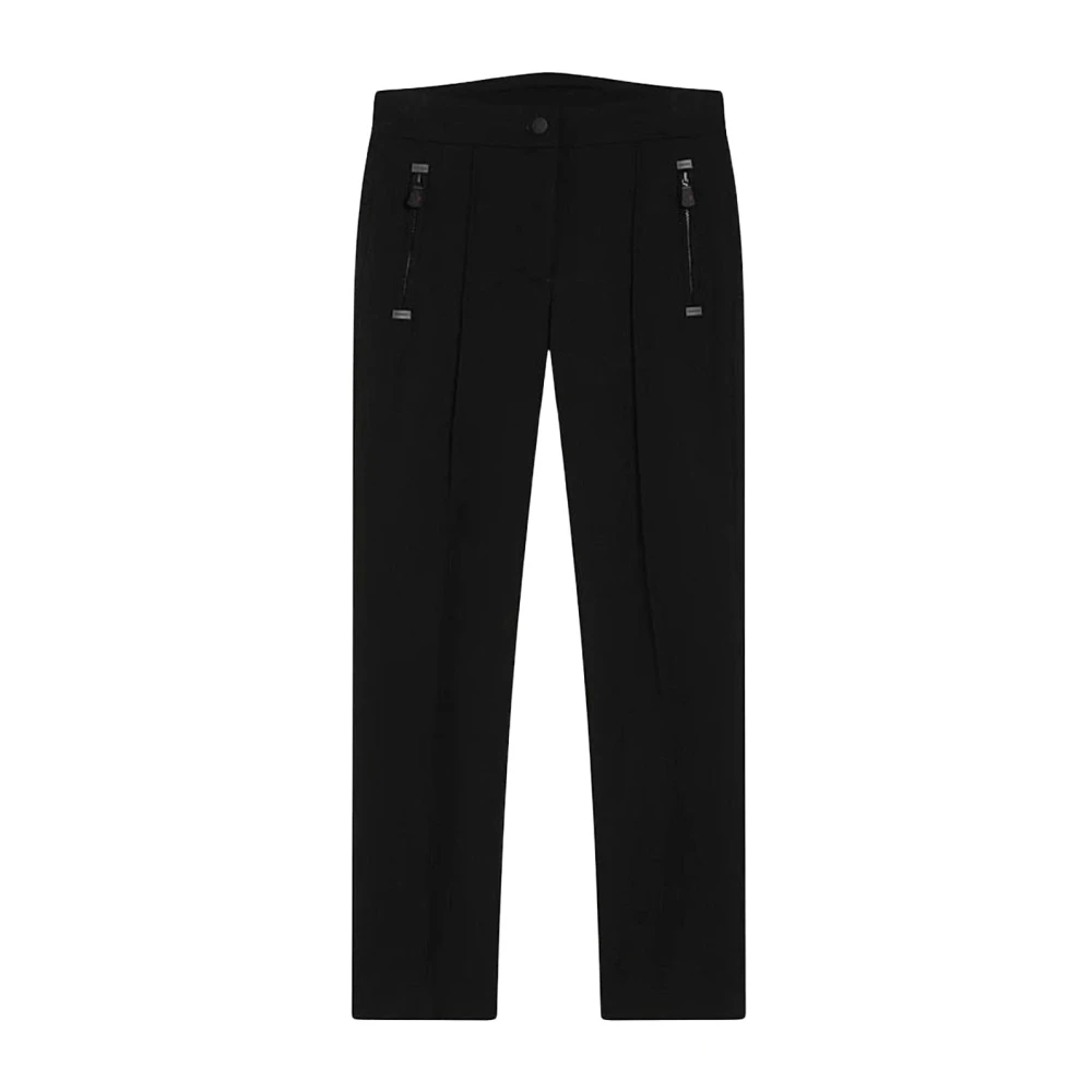 Moncler Pantalone - Female - Straight Trousers - Black - M - Trousers