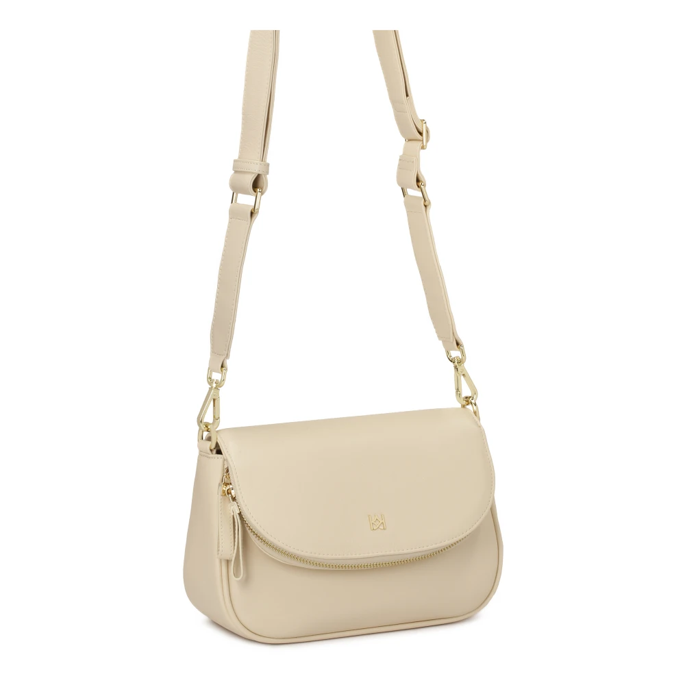 Kazar Roomkleurige handtas met een zak in de klep Beige Dames