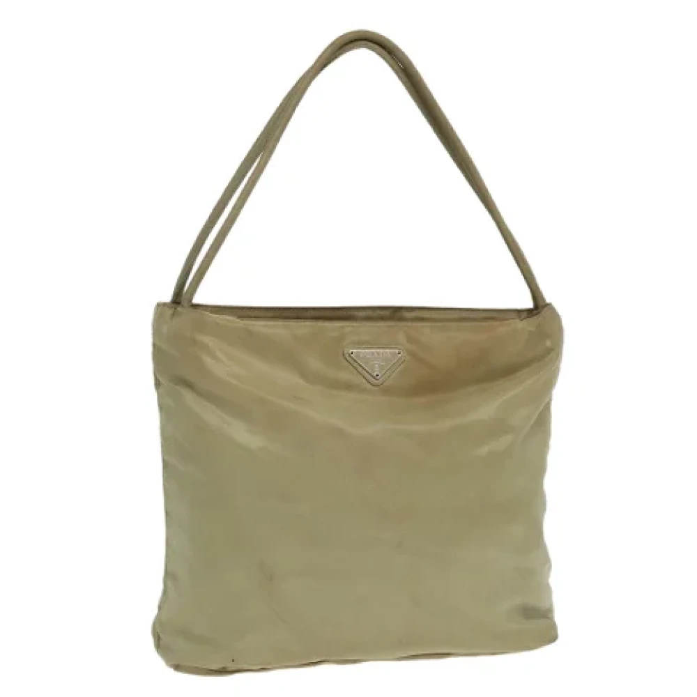 Prada Vintage Pre-owned Nylon prada-bags Beige Dames