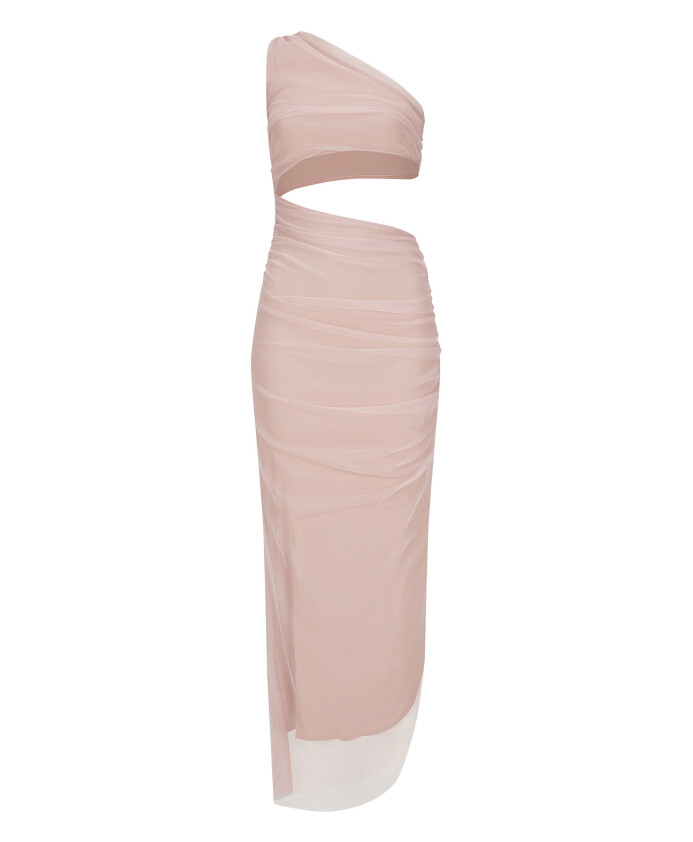 one-shoulder-mesh-maxi-jurk