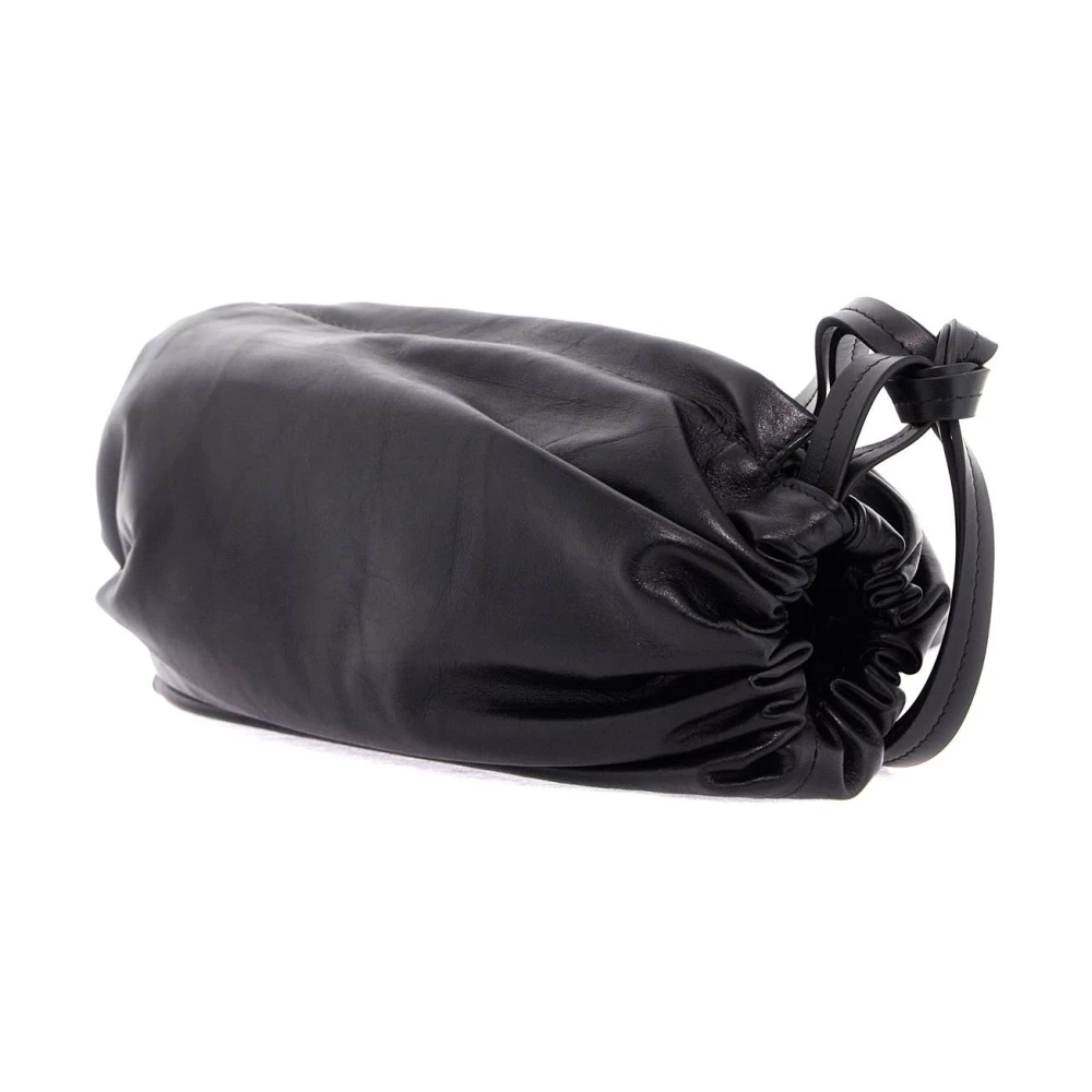 Jil Sander Gerimpelde leren crossbody tas met logo Black Dames